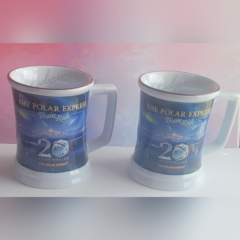 Polar Express 20th Anniversary Blue Mug Set